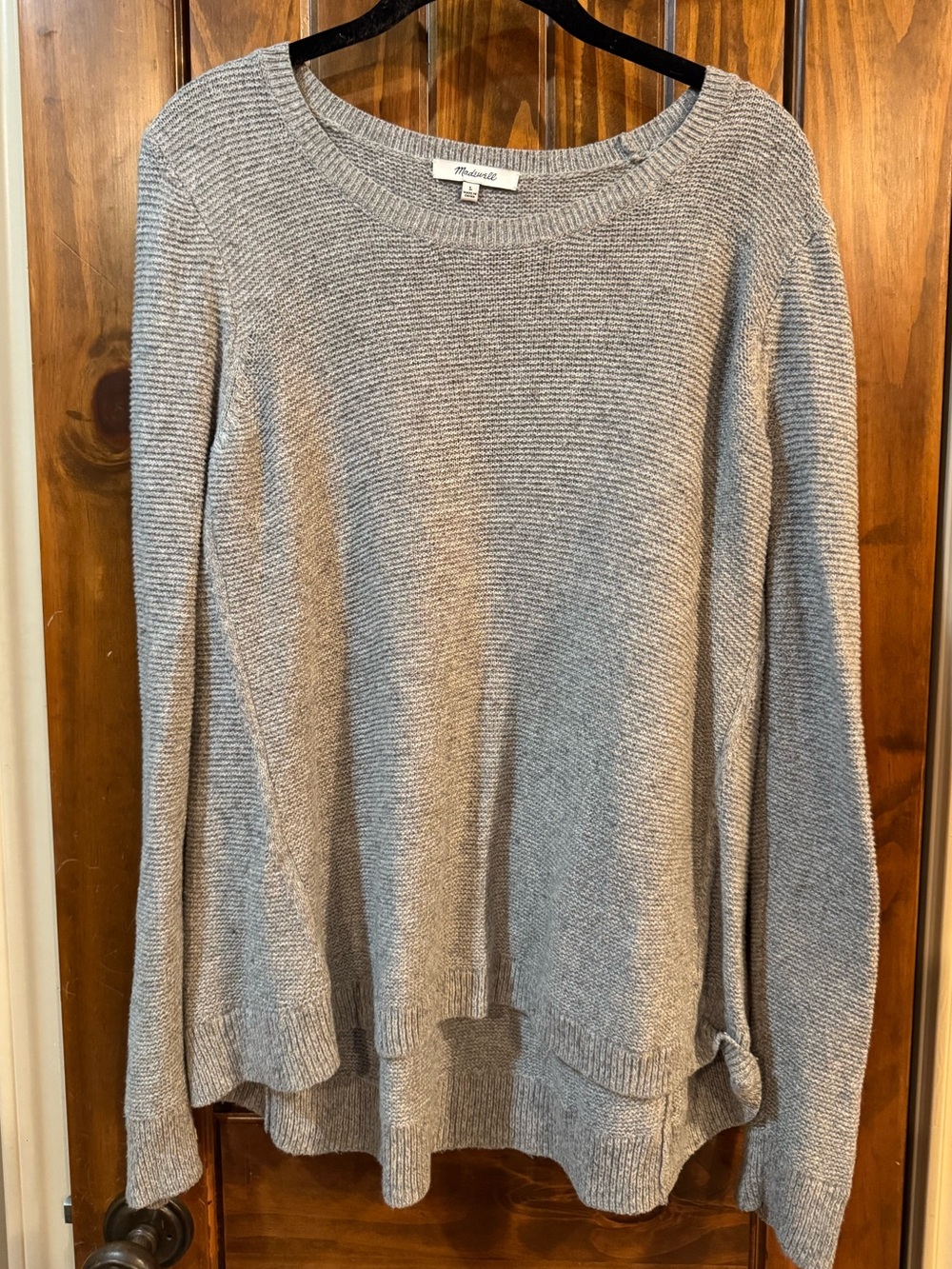Like new Madewell Light Gray / Light Brown Knit Crewneck Sweater